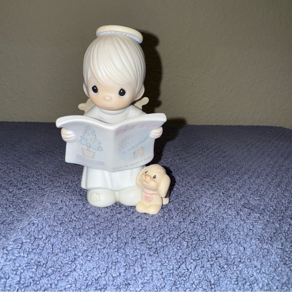 Precious Moments Angel Figurine with Puppy